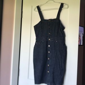 Denim button down tank dress